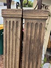 Pair Large Antique Carved Architectural Salvage Wood Beams Pillars Restoration