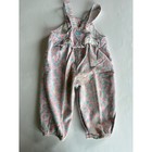 Vintage Oshkosh Bgosh Pink Floral Bear Bunny Flannel Overalls 24m Made In Usa