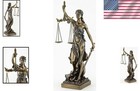 Cold Cast Bronze Lady Justice Sculpture - Symbol Of Fairness  13 Inches Tall