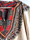Vintage African 60s Hippie Boho Tribal Dashiki Print Angel Wings Shirt Top