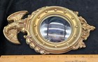 Vintage Syroco Federal Style Eagle Porthole Convex Mirror 13  Wood Composite 