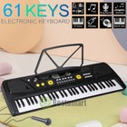 61 Key Digital Music Piano Keyboard Electronic  Portable Piano With Mic   Stand