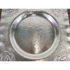 Hand Forged Everlast Metal Hammered Aluminum Tray With Flowers 11 75  Vintage