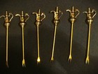 Brass Cocktail Picks With Holder Turkish Coffee Pot Shaped