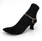 New 10  Figaro Chain Anklet Bracelet Ankh Charm Ankle Bracelet 14k Gold Plated