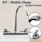 8inch Chrome High Arc Kitchen Faucet 2handle Sink Mixer Tap Deck Mounted Plastic