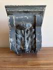 Vintage Metal   Wood Corbel Blue Navy Paint Architectural Salvage Reclaimed