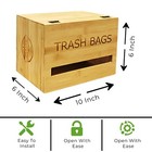 Bamboo Trash Bag Dispenser Box   Wall Mount Organizer For Kitchen   Under Sink