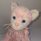 Ty Beanie Buddy Carnation The Cat Blue Eyes   Pink Ribbon 10 