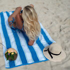 Oversized Extra Thick Beach Towel - 35x70 In - 600 Gsm -pinstripes - Soft Cotton