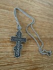 Ornate Orthodox Jesus Crucifix Pendant - Stainless Steel Cross - 60cm Chain