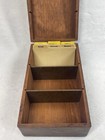 Vintage Wooden Recipe Box Flip Top Recipe Card Holder 3 Section Kitchen Box