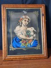    antique B  Dondorf Chromolithograph Print Unschuld Innocence Framed 19th C No 