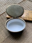 Vintage Micro Mosaic Glass Flower Floral Trinket Pill Box Rare Removable Liner