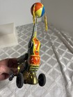 Vintage Wind-up Tin Litho Elephant Trike  W  Tasseled Spinning Ball 10  