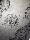 Original Vintage Traditional 1980 s Tattoo Flash Sheet Shop Used  Tigers  Lions