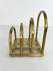 Vintage Brass Art Deco Letter Holder Mid Century Modern Desk Organizer Read