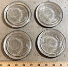 Vintage Set Of 4 Leonard Silver Plate Crystal Coasters Starburst Pattern