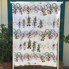 Disney Vintage Twin Flat Sheet Mickey Riding Bikes Minnie Donald Goofy