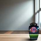 Chicago Cubs Baseball Theme Style Black Urn With Bag Ship By Fedex 4-5 Days Del