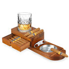 Cigar Ashtray Coaster Whiskey Glass Tray   Wooden Ash Tray