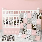 3 Piece Patchwork Western Crib Bedding Set For Boys Girls Cow Cactus Print Ba   