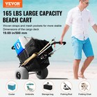 Vevor Beach Dolly Wagon Beach Cart W 12  Balloon Wheels For Sand Beach Gardening