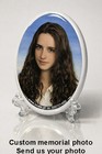 Custom Porcelain Memorial Photo Oval Headstone Grave Ceramic Plaque Portrait