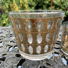 Vintage Culver Pisa Mcm 22k Gold Rock Glasses Set Of 5 And Ice Bucket