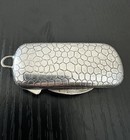 Vintage Italian 800 Silver Case Box Italy Hand Hammered Reptile Pattern