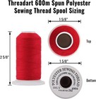 Threadart All Purpose Polyester Sewing Thread - 86 Colors - 600m Spools 50 3