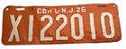 1926 New Jersey Commercial License Plate Com Lcn Nj 26 X122010 Orange 17 5   