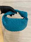 Brand New  Unused  No Signs Of Wear  Bright Blue Patent Intreccio Woven Leather 