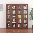 Glass Display Cabinet 71  Tall With Locking Glass Doors Wood Color