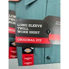 Dickies Twill Work Shirt Mens M Green Original Fit Button Up Long Sleeve Nwt