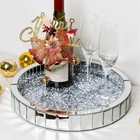 Vanity Silver Decorative Tray Crushed Diamond Mirrored Trays Round rectangular 