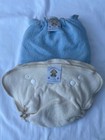 Loveybums Large Lio Baby Blue pink Wool Crepe    Snap-in Organic Cotton Diaper  