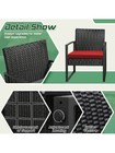 Hot  3 Pieces Patio Bistro Set  Wicker Outdoor Patio Furniture Set  Red