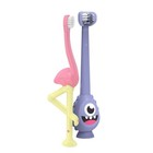 3-sided Toddler Toothbrush W  Color-changing Bristles Suction Cup Base Ages 1-4