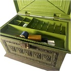 Vintage Max Klein Inc  Sc-1280 Plastic Wood Look Sewing Box Avocado 1960 s