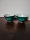 Antique Qing Dynasty Chinese Monochrome Green Tea Cups  2 