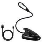 Clip-on Led Reading Book Light Flexible Usb Rechargeable Bed Travel Desk Laptop