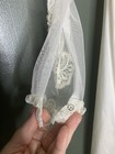 Women s Xs Vintage Lace Prairie Ruffle Wedding Dress 70s Victorian  Button Back