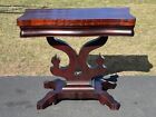 Antique American Empire Flame Mahogany Game Table C  1840