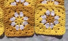 Lot 20 5  Yellow   Sunflower Daisy Flower Crochet Granny Squares Afghan Blocks