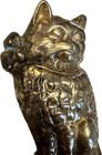 Brass Door Knocker Kitty Cat W  Bow 6 25  Circa 1920   s  Antique National Foundry