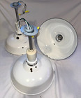 Set    3-18  White Westinghouse Porcelain Enamel Barn Gas Station Light Vintage