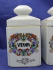 Vtg Ceramic Apothecary Jars  Vitamin  Gauze  Aspirin  Hand Painted Pac Japan