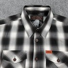 Dixxon Ross Alley Shirt Mens Small Black White Plaid Short Sleeve Bamboo Work