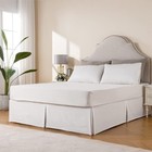 Miye Pleated Waffle Weave Bed Skirt  Tailored Dust Ruffle 12 Inch Drop Easy Fit 